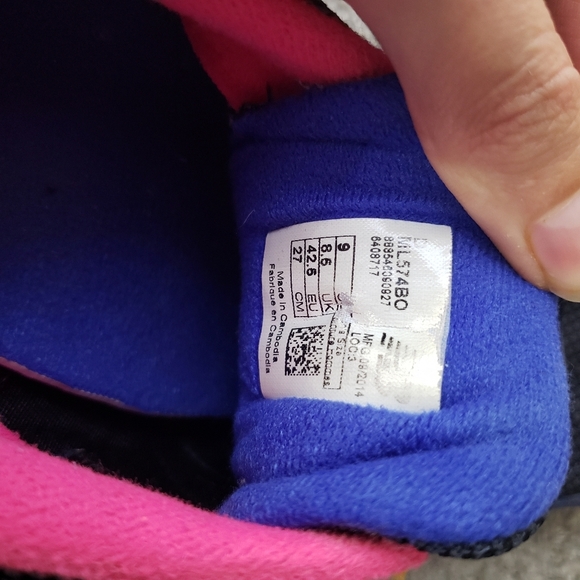 New Balance 574 Blue, Pink, and Orange  Sneakers Men's 9 - Picture 6 of 7